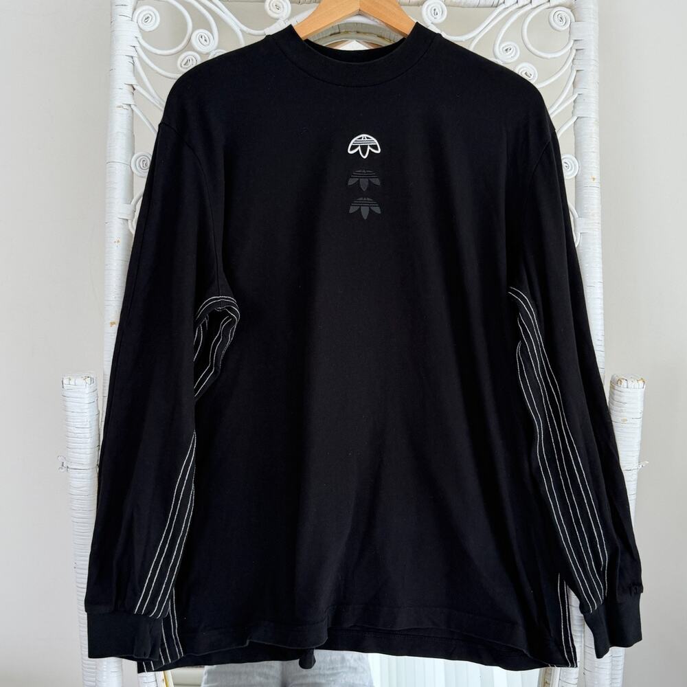 Adidas Alexander Wang Shirt XL Black Long Sleeve Upside Down Logo Streetwear